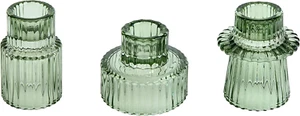 Taper Glass Candlestick Holders Tealight Candle Holders for Table Centerpieces, - Picture 1 of 12