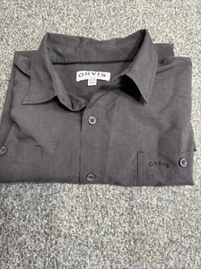 Orvis Shirt Adult X-Large Gray Button Up Casual Camp Fish Fishing Outdoor Mens - Picture 1 of 7