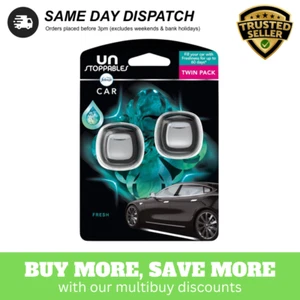 Febreze Unstoppables Fresh Car Air Freshener Clip-on Car Vent Grill Twin Pack - Picture 1 of 3