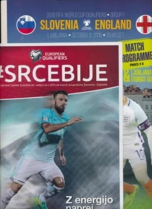 SLOVENIA v England (World Cup Qualifier in Ljubljana) 2016 - BOTH programmes - Picture 1 of 1