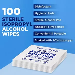 100 Individually Wrapped Antiseptic Wipes –Sterilising Pads for Wounds & Hygiene - Picture 1 of 8