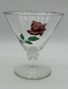 Vintage 1950’s/60’s Rose Ice Cream/Sherbet Glass/Bowl With Gold Rim 3 Available! - Picture 1 of 6