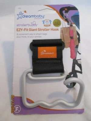 Gancho gigante para cochecito Dreambaby Strollerbuddy EZY-Fit, plateado/negro Foto 1 de 4