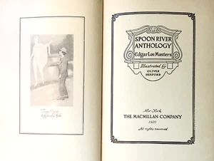 EDGAR LEE MASTERS " SPOON RIVER ANTHOLOGY " 1920 ED HC VG ILLUSTRATED - Picture 1 of 1