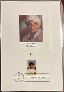 USA FDC Fleetwood Proofcard 1990 Ida B Wells Chicago Black History Scott 2442 - Picture 1 of 1