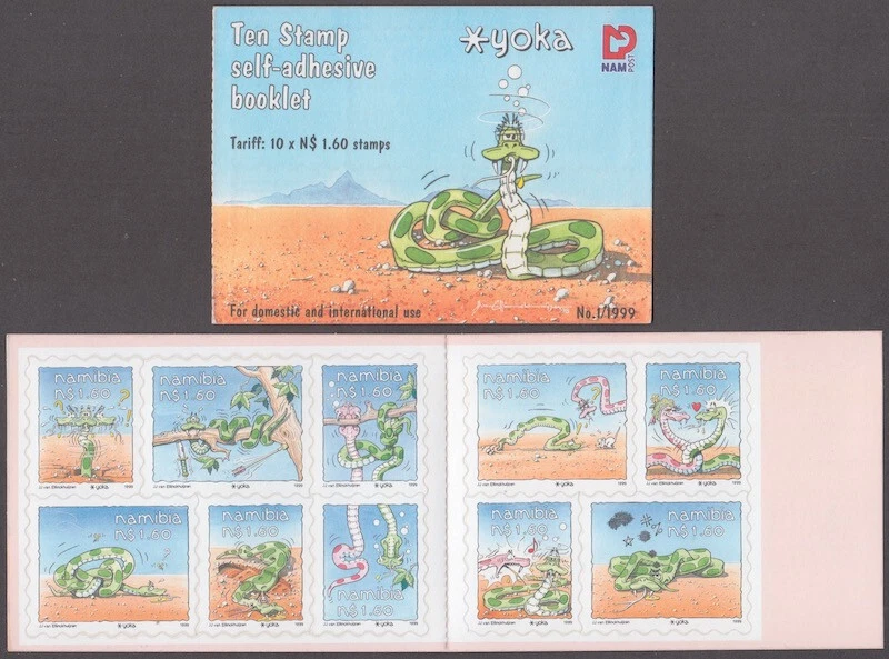 NAMIBIA Sc# 931 CPL MNH FOLLETO de 10 DIFF - "YOKA" LA SERPIENTE Foto 1 de 1