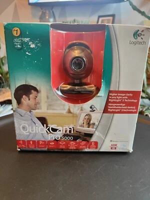 Logitech Quickcam Pro 5000 Webcam Built in Mic Zoom Skype Teams Calls Office - Image 1 of 4