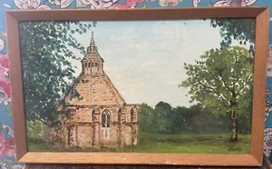 Original Oil Painting On Board Abbot’s Kitchen Glastonbury Abbey 1975 - Picture 1 of 4