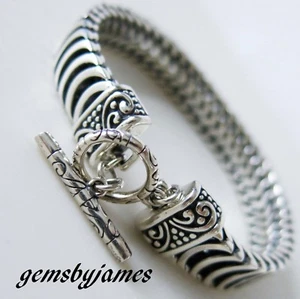 THICK WIDE MACDADDY NEW Bracelet Toggle Bangle 40g 925 STERLING SILVER 7.5" MINT - Picture 1 of 8