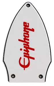 Pickguard For 3 Ply White Guitar For Epiphone Truss Rod Cover Red logo Style - Picture 1 of 5