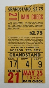 Boleto Tony Conigliaro 1970 HR #133/#134/10YR/Yastrzemski HR Boston Red Sox⚾️ - Imagen 1 de 2