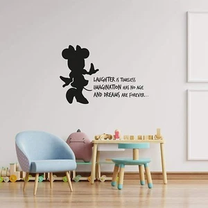 Laughter Minnie Mouse Cartoon Quote Kids Vinyl Art Sticker Home Room Wall Decals - Picture 1 of 6