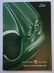 JAGUAR S TYPE orig 1999 UK Mkt Price List Brochure - 3.0 V6 SE 4.0 V8 - Picture 1 of 4