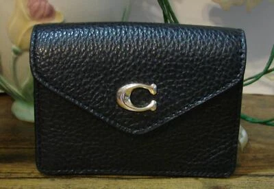 Coach Black Tammie Card Case Fold Flap Snap NWOT - Image 1 of 3
