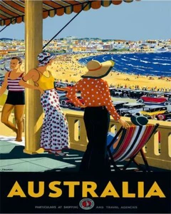 Australia Travel Vintage Art reprint metal retro sign vintage sign tin - Picture 1 of 1