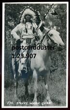 BANFF Alberta 1930s Stoney Indian Chief. Real Photo Postcard by Byron Harmon