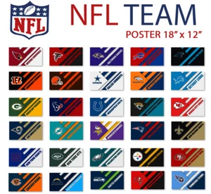 Team NFL on Material Design Football Art Print Sport 24" x 16" 60x40cm POSTER - Picture 1 of 12