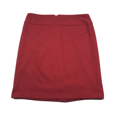 Grace Elements Skirt Womens 10 Red Back Slit Zip Knee Length Foto 1 de 4