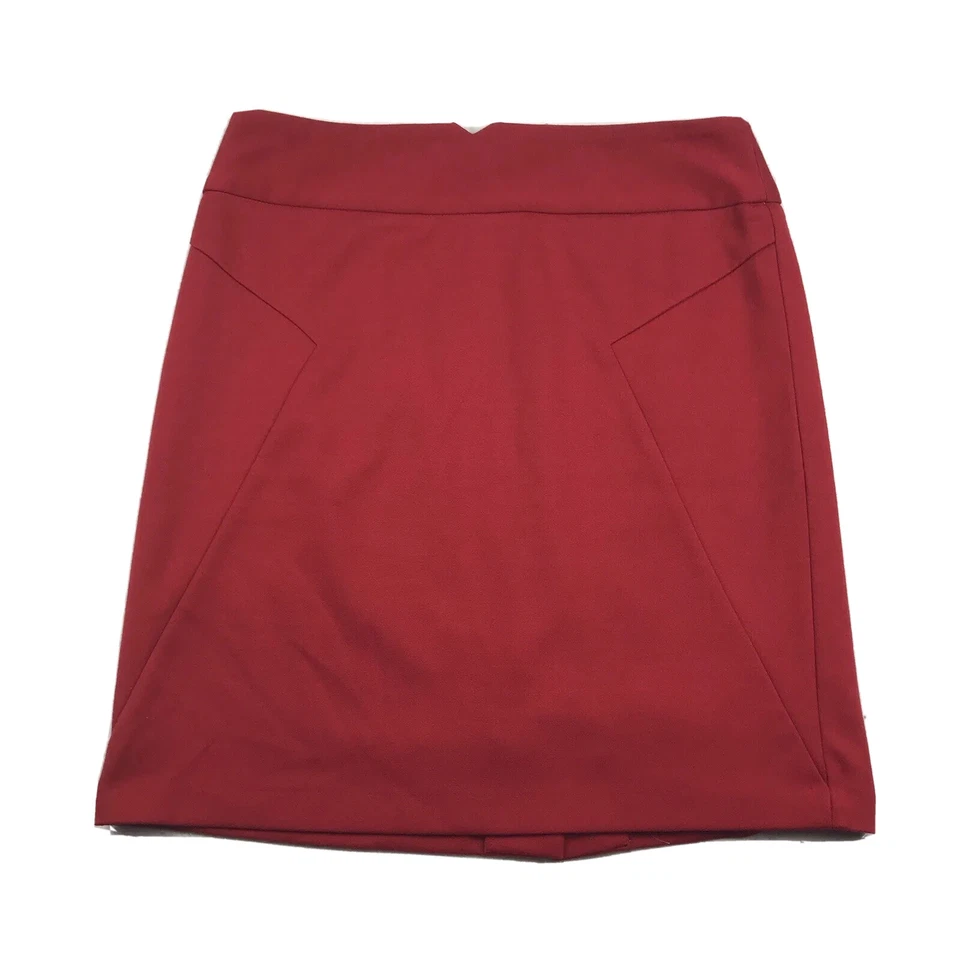 Grace Elements Skirt Womens 10 Red Back Slit Zip Knee Length - Image 1 of 4