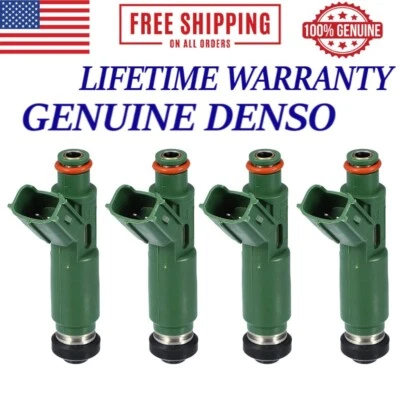4X Denso Fuel Injectors 2000 2001 2002 2003 Toyota Corolla 1.8L L4 #23250-0D040 - Image 1 of 4