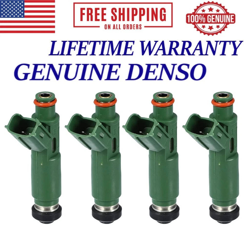 4x Inyectores de combustible Denso 2003 2004 2005 2006 Toyota Matrix 1,8 L L4 #23250-0D040 Foto 1 de 4
