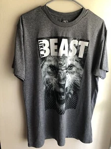 LIKE A BEAST Athletic Works Mens Sportswear Graphic Gray Short Sleeve Shirt Sz L - Picture 1 of 4