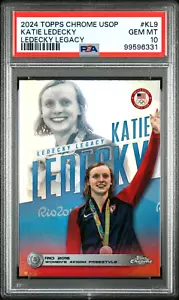 PSA 10 Katie Ledecky Refractor Legacy USA 2024 Topps Chrome U.S. Olympics #KL-9 - Picture 1 of 2