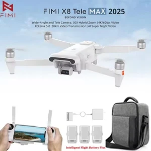 FIMI X8 Tele Max Wide-Angle Camera Drone 30x Hybrid Zoom 4K 60fps HD Quadcopter - Picture 1 of 13
