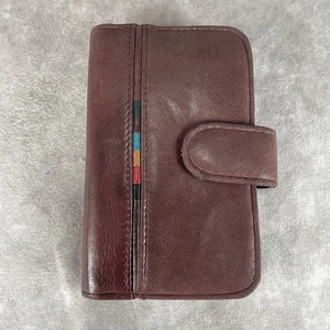 Buxton Leather Wallet Silky Sheepskin Burgundy Snap Wallet Small W/ Double Flap - Picture 1 of 12