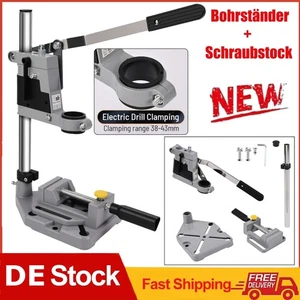 Bohrständer mit Schraubstock Bohrmaschinenständer Tischbohrmaschine Halterung DE - Bild 1 von 17