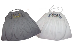 Bonpoint Mädchen bestickt Baumwolle Sommerkleid 8 Jahre weiß grau Vogel Blumen Kleid - Bild 1 von 13