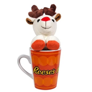 Reeses Plush Reindeer & Mug Set Christmas Orange White Coffee Hersheys Galerie - Picture 1 of 12