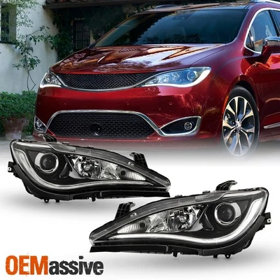For 2017-2020 Chrysler Pacifica HID w/ LED DRL Chrome Trim Headlights Assembly - Image 1 of 4