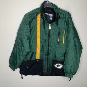 Vintage Logo 7 Herren XL Green Bay Packers NFL Full Zip Nylon Jacke - Bild 1 von 10