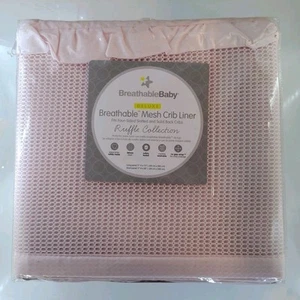 BREATHABLEBABY CLASSIC BREATHABLE MESH CRIB LINER (New PINK) - Picture 1 of 2