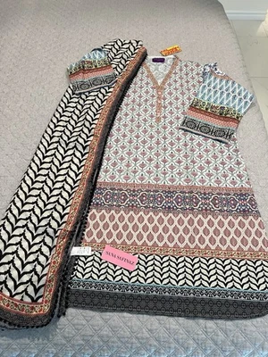 NWT SANA SAFINAZ Size Large L Orig Design KAMEEZ / Kurta & Duphatta - Image 1 of 4