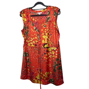 Cabi Floral Sleeveless Blouse Top, Women's Size M Casual Red Yellow Green 363 - Picture 1 of 9