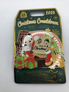 Prendedor LR cuenta regresiva de Navidad de Mickey Mouse y Plutón de los parques de Disney 2025 - Imagen 1 de 2