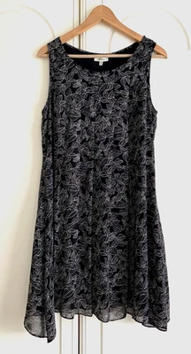 Max Studio schwarzes ärmelloses leichtes gefüttertes Sommer fließendes Etuikleid Gr. M - Bild 1 von 4