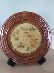 8" Sammlerteller aus Hawaii. Glanzfinish. Karte der Inseln.Guter Zustand - Bild 1 von 2