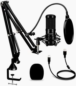 Micrófono USB Podcast Set con Trípode para Streaming Gaming Grabación de Música PC - Imagen 1 de 3