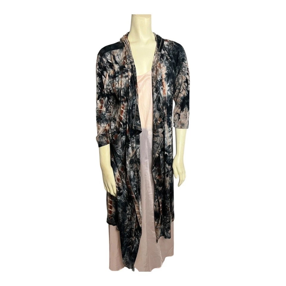 Coin 1804 Tie Dye Cárdigan Chaqueta Sudadera con Capucha Festival Boho Indie Elástico 1X XL Foto 1 de 4