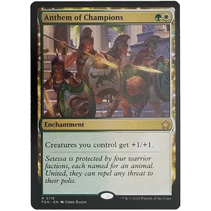 x1 Anthem of Champions FDN MTG M/NM Rare Multi-Color Enchantment Green White TCG - Picture 1 of 3