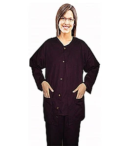 Poplin Scrub Jacket 2 pocket solid unisex full sleeve Plastic Button w/o rib - Picture 1 of 1