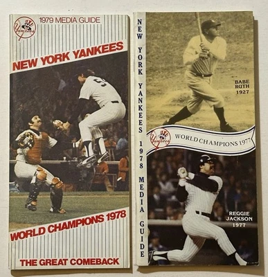 Lote de (2) guías de medios de los New York Yankees 1978 1979 Foto 1 de 2