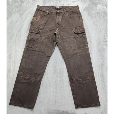 Pantalones Wrangler De Colección Para Hombres 38x32 Marrón Carpintero Doble Rodilla Riggs Ropa de Trabajo Foto 1 de 4
