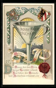 Präge-AK Nürnberg, Nürnberger Trichter, Wappen - Picture 1 of 2