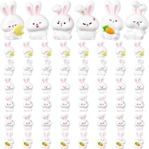 48 Pcs Easter Mini Resin Bunny Figures Miniature Rabbit Statues Tiny... - Picture 1 of 6