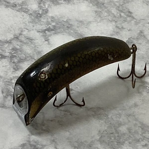 Vintage South Bend Teas Oreno Wood Fishing Lure 3-1/4" Green Scale - Picture 1 of 9