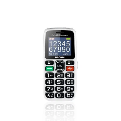 Brondi Amico Unico 4,57 cm (1.8") Nero, Bianco Telefono di livello base - Immagine 1 di 3